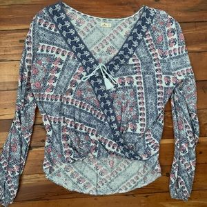 Hollister Patterned Long Sleeve Top